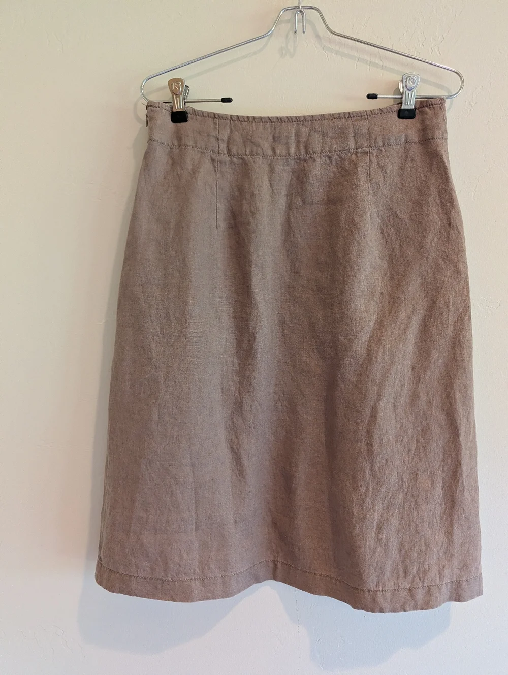 %100 Linen Y2K Vintage Skirt In Neutral Mushroom Brown Tan By Merona Size 4